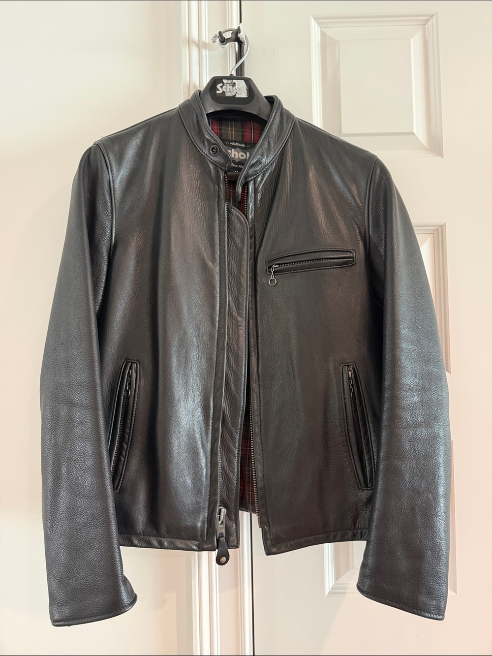 Scott Black Leather 530 Pebbled Cow Hide Jacket Sz M